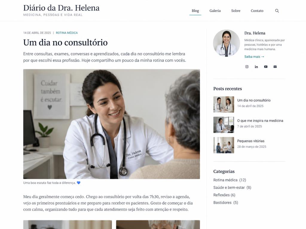 Site criado para Diário da Dra. Helena