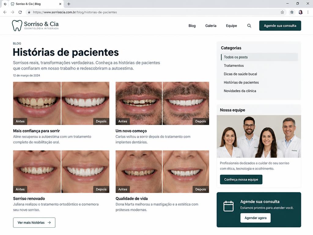Site criado para Sorriso & Cia