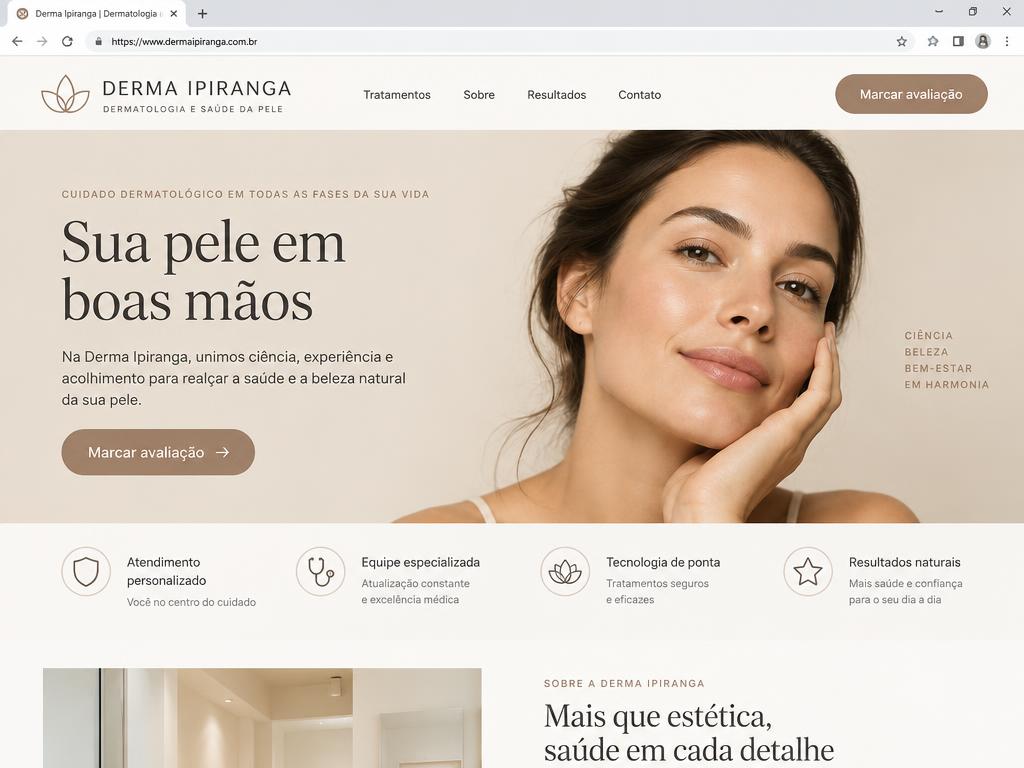 Site criado para Derma Ipiranga