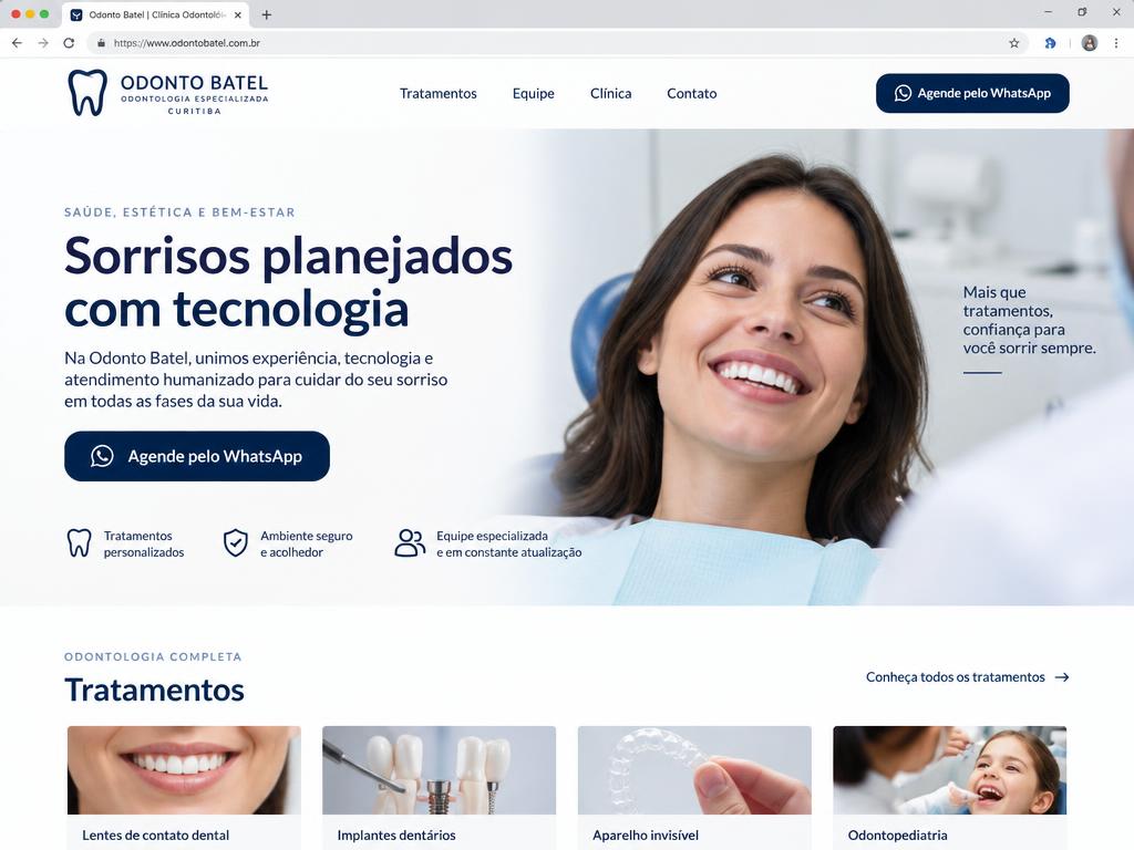 Site criado para Odonto Batel