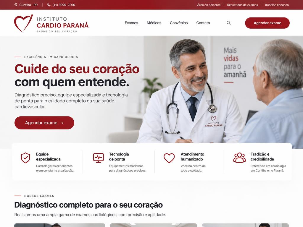 Site criado para Instituto Cardio Paraná